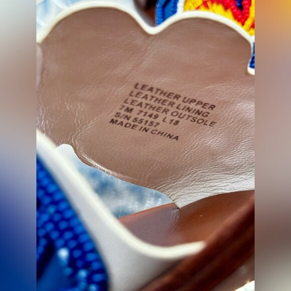 🆕 TORY BURCH 🧿 NWOT Bianca Floral Bead Embellished Slide Sandal - Ivory Multi - Picture 10 of 16